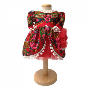 Set botez traditional fetita, trusou botez landou, lumanare si costum popular fata, Denikos® 974 - Img 6