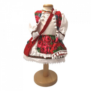 Set botez traditional fetita, trusou botez landou, lumanare si costum traditional, Denikos® 982 - Img 6