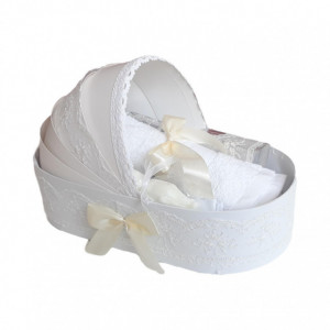 Trusou botez in landou si lumanare rochita cu ingeras, decor Ivoire, Denikos® 584 - Img 2