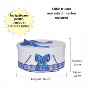 Cutie trusou botez dantela albastra si fundite asortate, Denikos® 810 - Img 2