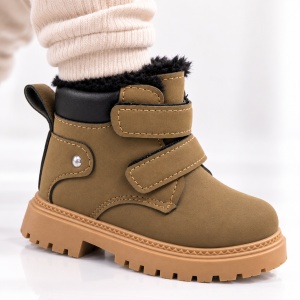 Ghete imblanite cu inchidere barete velcro, Baieti, Piele ecologica, Model Vivre - Img 3