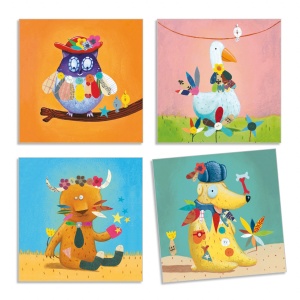 Joc creativ cu stickere Creeaza animale, Djeco - Img 3