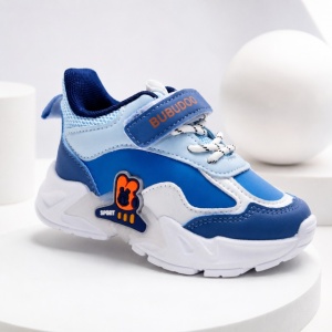Pantofi sport cu luminite, Model Bubudoo 3, Piele ecologica, Baieti, Albastru - Img 2