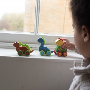 Primii mei dinozauri - set jucarii cu roti, Orange Tree Toys - Img 4