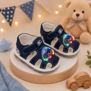 Sandalute bleumarin cu luminite pentru super bebelusi - Masinuta - Img 3