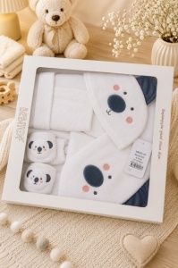 Set Premium 0-2 ani, halat, prosop cu capison si papucei, Koala - Img 3