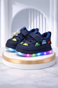 Adidasi bleumarine cu luminite Masinute colorate - Img 4