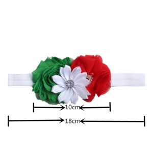 Bentita alba pentru fetite cu floricele si strasuri