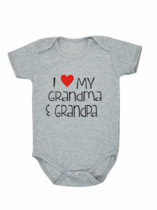 Body gri pentru bebelusi - I love