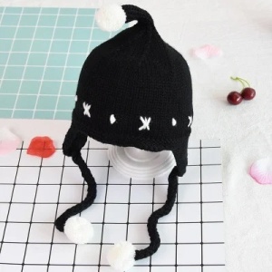 Caciulita neagra crosetata tip piticot - Img 2