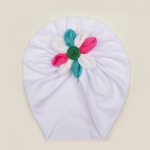 Caciulita tip turban cu floricica multicolora - Img 8
