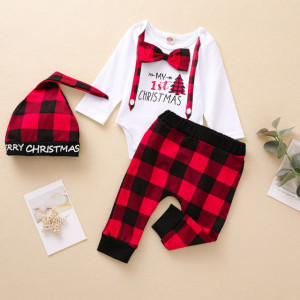 Costumas din 3 piese pentru baietei - Lovely Santa baby