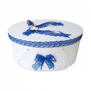 Cutie trusou botez dantela albastra si ingeras, Denikos® 382 - Img 2