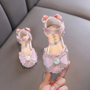 Pantofi roz cu strasuri si pietricele - Princess