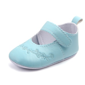 Pantofiori bleu cu broderii florale - Img 6