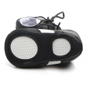Pantofiori eleganti baieteti alb cu negru - Img 3