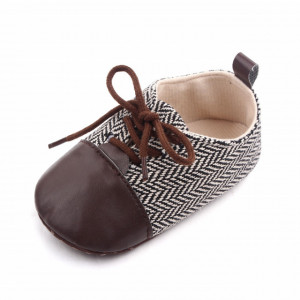 Pantofiori eleganti maro cu alb in zig zag - Img 3
