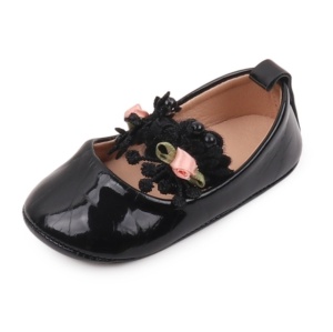 Pantofiori eleganti negrii cu trandafirasi roz - Img 6