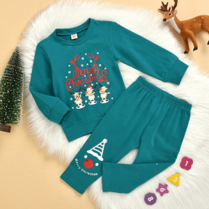 Pijama turqoise pentru copii - Merry Christmas