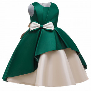 Rochie de ocazie verde cu alb perlat
