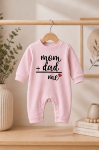 Salopeta pentru bebelusi, roz, Mom&Dad - Img 2
