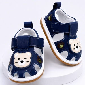 Sandalute bleumarine cu piuitoare - Happy Cute Bear