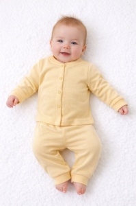 Set bebelusi 2 piese bumbac rib – Bluza cu capse si pantaloni, culoare galben