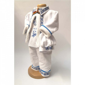 Set botez traditional baietel, trusou botez landou, lumanare si costum national baiat, Denikos® 967 - Img 6