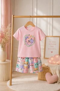 Set multicolor cu pisicute pentru copii