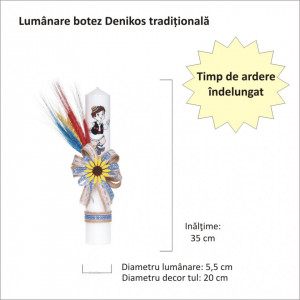 Set traditional, trusou botez, cutie trusou, lumanare si costum national baietel, Denikos® C9088 - Img 5