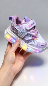 Adidasi cu luminite Fluturas Mov