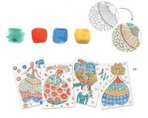 Atelier creativ de pictura Rochii cu flori, Djeco - Img 2