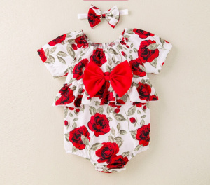 Body cu volanase pentru fetite - Roses - Img 2