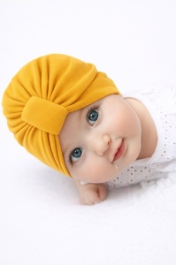 Caciulita galben mustar tip turban