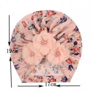 Caciulita tip turban cu floricele aplicate - Img 8
