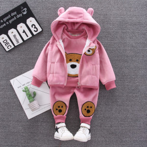Costum roz captusit cu polar din catifea - Teddy