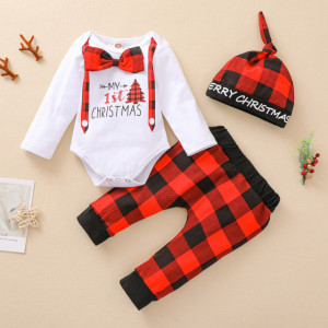 Costumas din 3 piese pentru baietei - Lovely Santa baby - Img 3