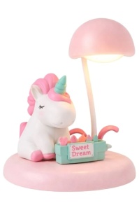 Lampa de veghe interactivă Unicorn, plastic, lumini reglabile, 15 cm Engros