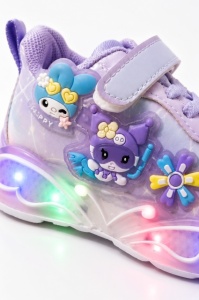 Pantofi sport cu luminite, Model You and Me, Piele ecologica, Fete, Mov - Img 4