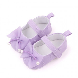 Pantofiori lila cu fundita din tulle - Img 3