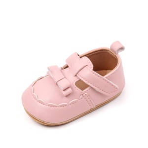 Pantofiori roz cu funda si model - Img 5