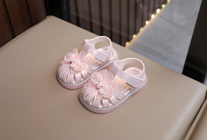 Sandale roz sidefat pentru fetite - Organza - Img 3