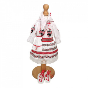 Set botez popular, costum rochita traditionala, trusou botez, cutie trusou si lumanare, decor rustic, Denikos® C9102 - Img 4
