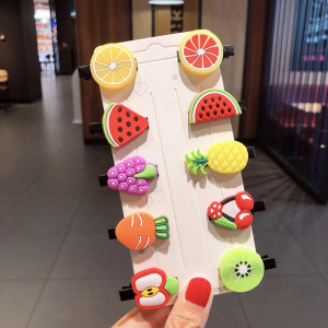 Set de 10 clame clips pentru par - Fructe
