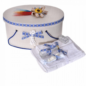 Set traditional, trusou botez, cutie trusou, lumanare si costum national baietel, Denikos® C9088 - Img 6