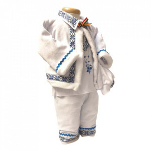 Set traditional, trusou botez, cutie trusou, lumanare si costum national baietel, Denikos® C9092 - Img 5