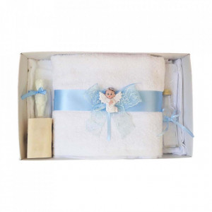 Set trusou botez si cutie trusou, Ingeras, dantela bleu, Denikos® 446 - Img 2