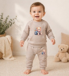 Trening pentru bebelusi din bumbac, bej, Teddy