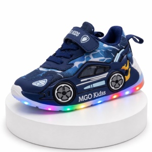 Adidasi cu luminite pentru baietei - Masinuta albastra Super LED