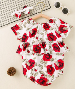 Body cu volanase pentru fetite - Roses - Img 3